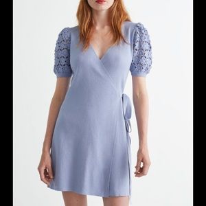 Crochet Mini Wrap Dress